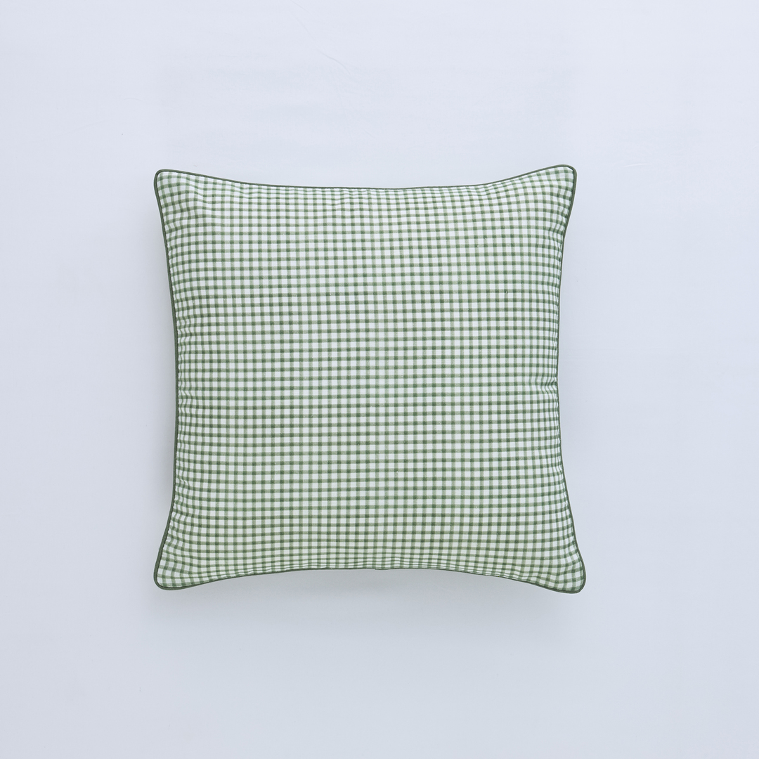 MM Linen Gingham Cushions | Blue, Pink & Green Linen Cotton image 2